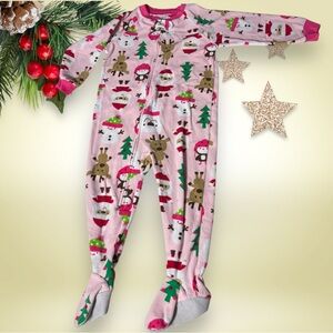 Carter's Pink Holiday Print Footie